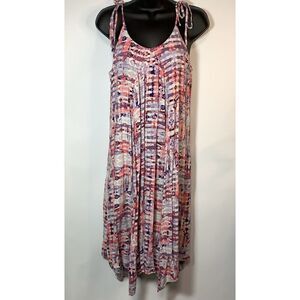 Hope & Harlow Women's Tie Dyed Scoop Neck Shift Dress Multicolor Size 10